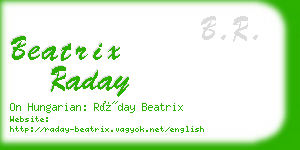 beatrix raday business card